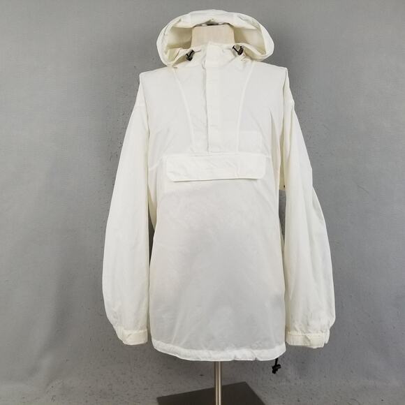 Gap Jacket Mens XL White Summit Anorak Hooded Pullover Nylon Windbreaker Vent - Picture 1 of 14